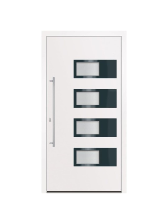 Vchodové dveře bílé 100 x 200 cm hliník a pvc
