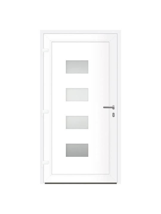 Vchodové dveře bílé 100 x 200 cm hliník a pvc