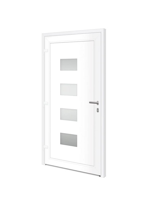 Vchodové dveře bílé 100 x 200 cm hliník a pvc