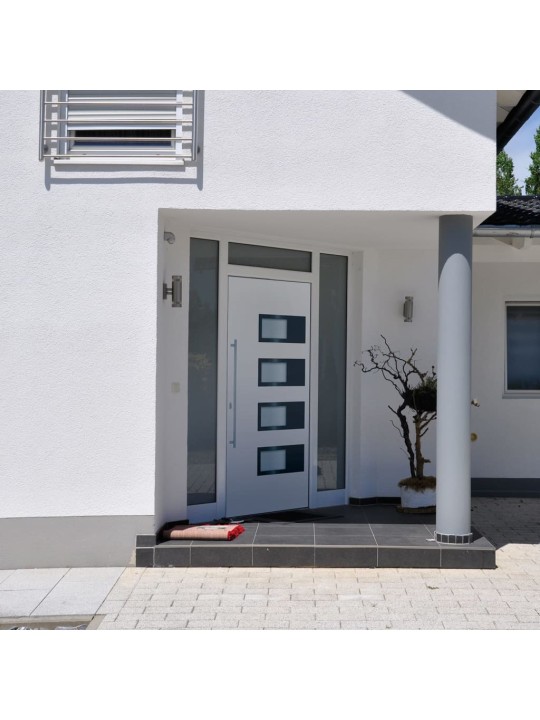 Vchodové dveře bílé 100 x 200 cm hliník a pvc