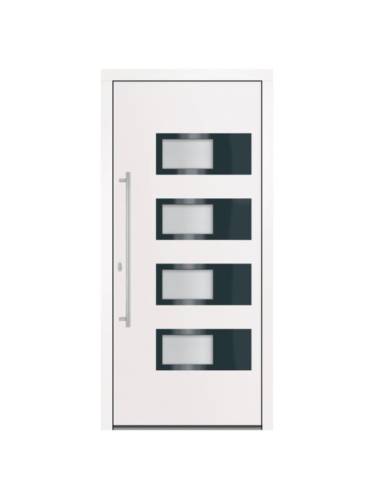 Vchodové dveře bílé 100 x 210 cm hliník a pvc