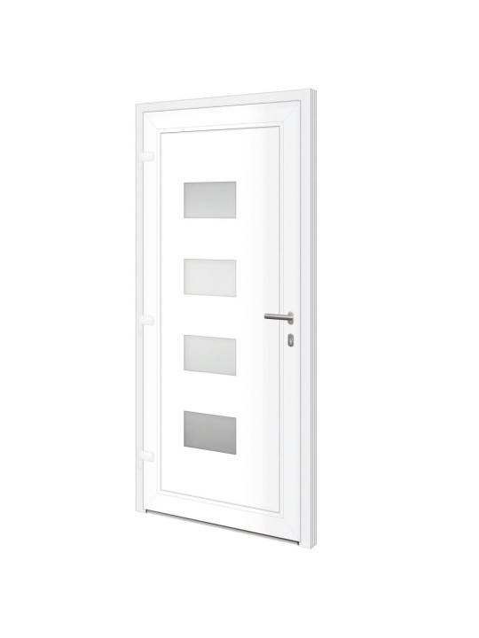 Vchodové dveře bílé 100 x 210 cm hliník a pvc