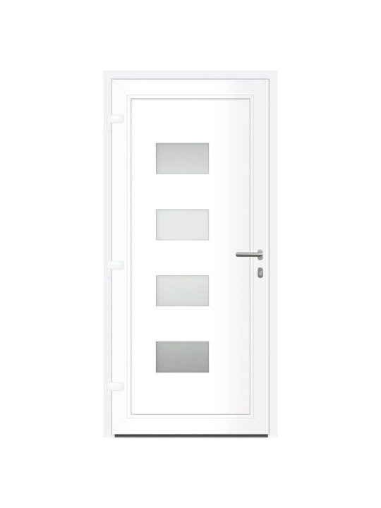 Vchodové dveře bílé 100 x 210 cm hliník a pvc