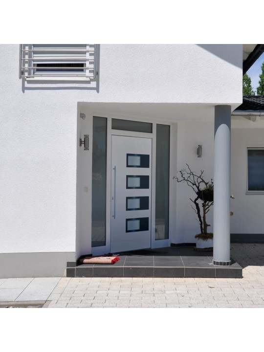 Vchodové dveře bílé 100 x 210 cm hliník a pvc