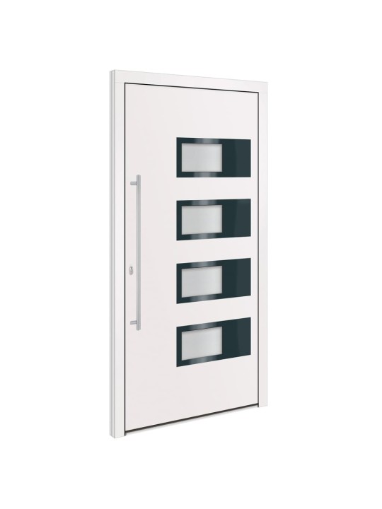 Vchodové dveře bílé 110 x 210 cm hliník a pvc
