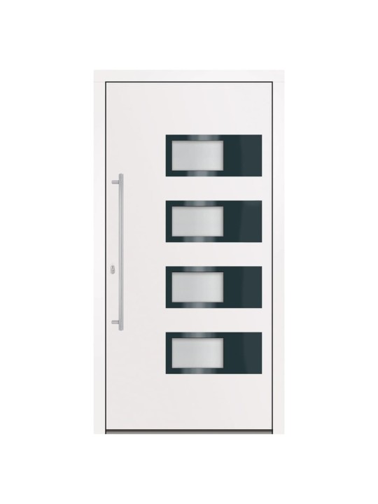 Vchodové dveře bílé 110 x 210 cm hliník a pvc