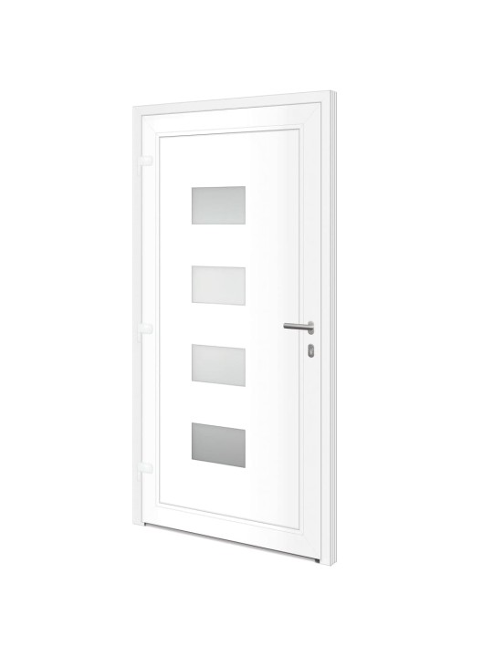 Vchodové dveře bílé 110 x 210 cm hliník a pvc