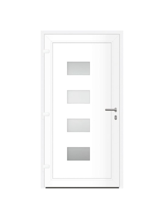 Vchodové dveře bílé 110 x 210 cm hliník a pvc