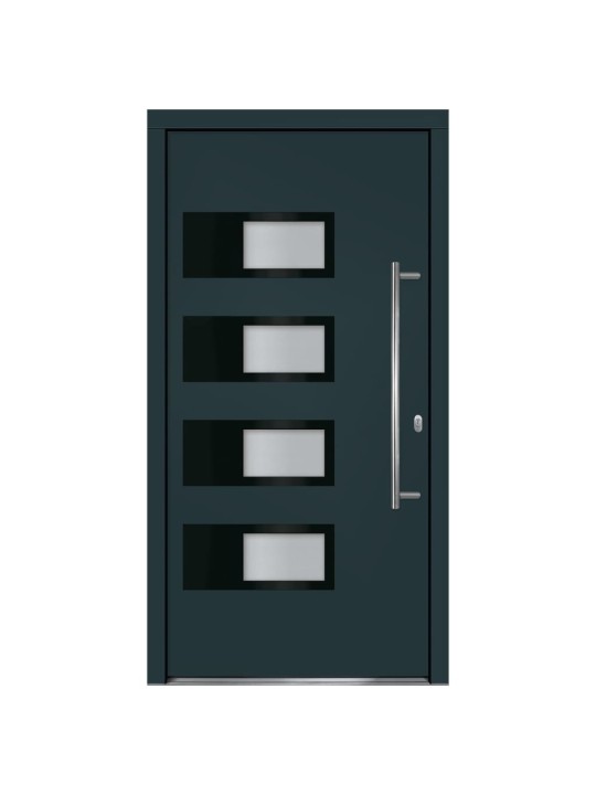 Vchodové dveře antracitové 100 x 200 cm hliník a pvc