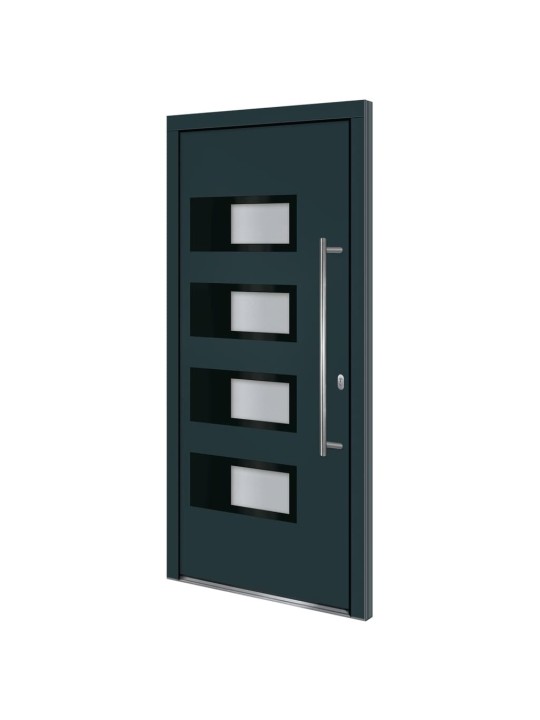 Vchodové dveře antracitové 100 x 210 cm hliník a pvc