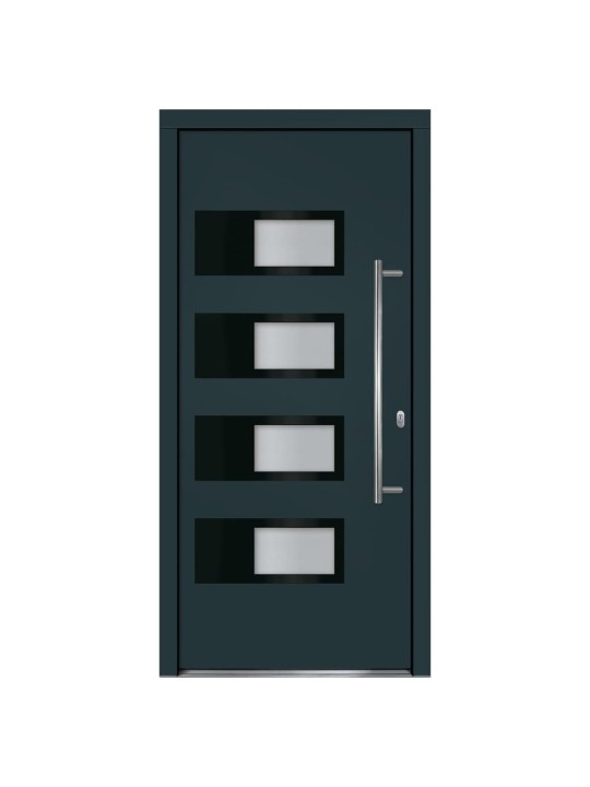 Vchodové dveře antracitové 100 x 210 cm hliník a pvc