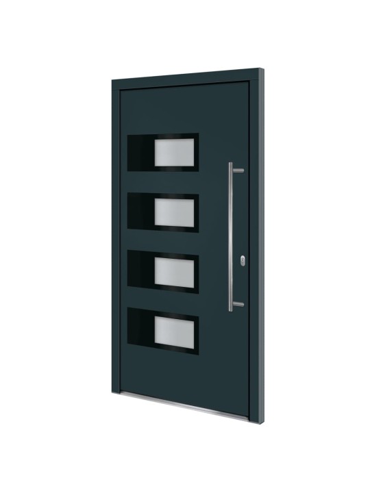Vchodové dveře antracitové 110 x 210 cm hliník a pvc
