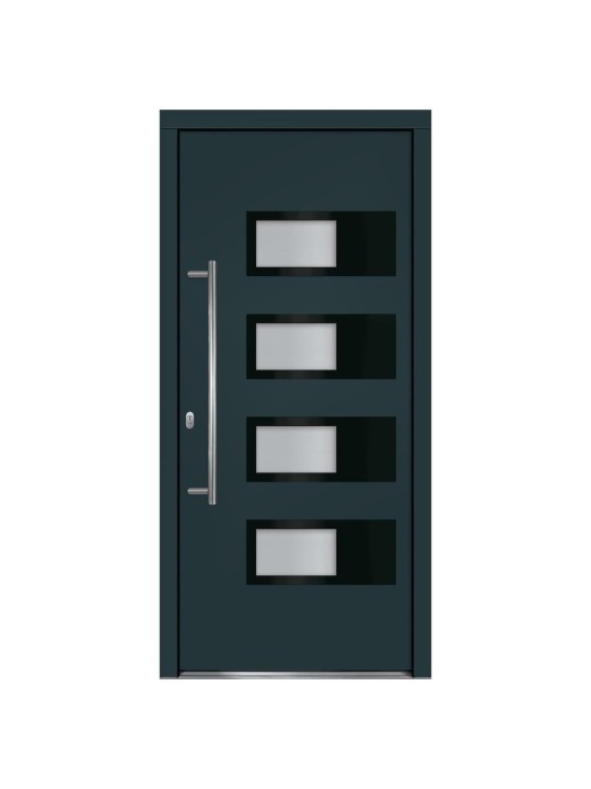 Vchodové dveře antracitové 100 x 210 cm hliník a pvc