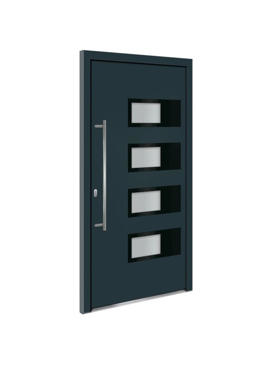 Vchodové dveře antracitové 110 x 210 cm hliník a pvc