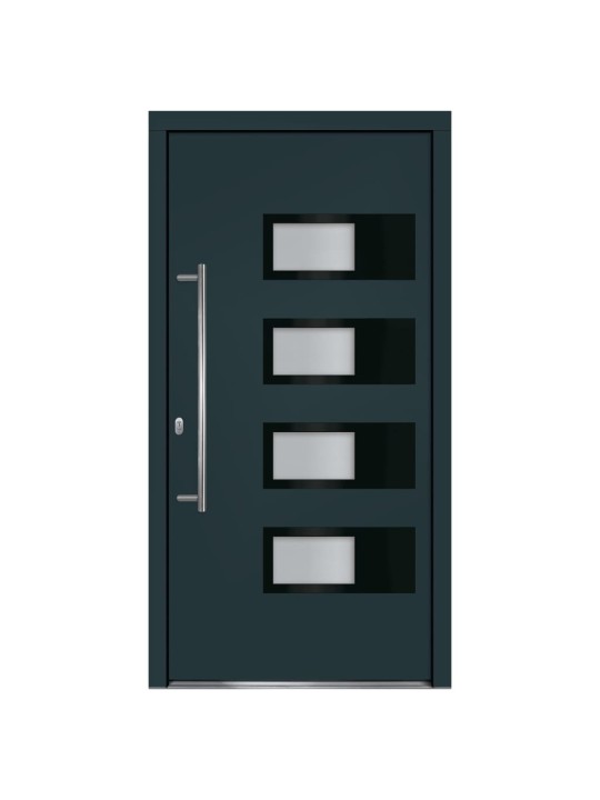 Vchodové dveře antracitové 110 x 210 cm hliník a pvc