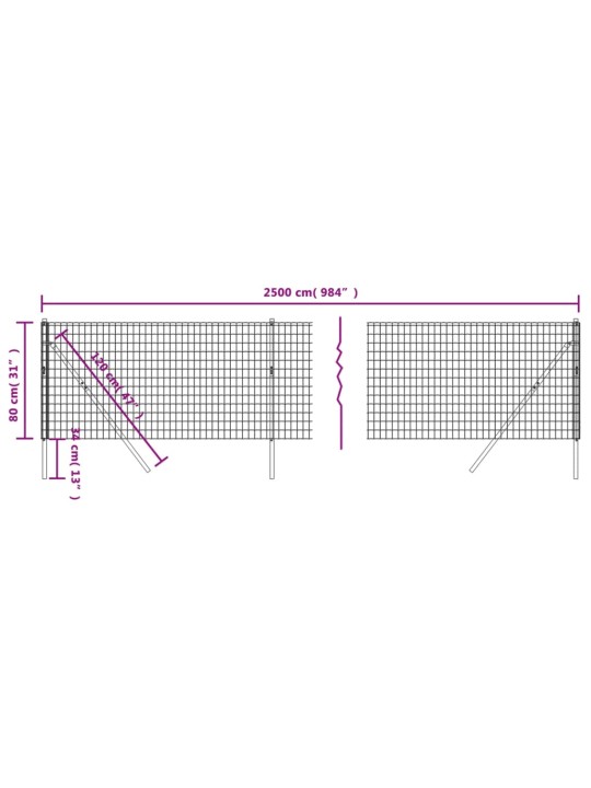 Drátěné pletivo zelené 0,8 x 25 m pozinkovaná ocel