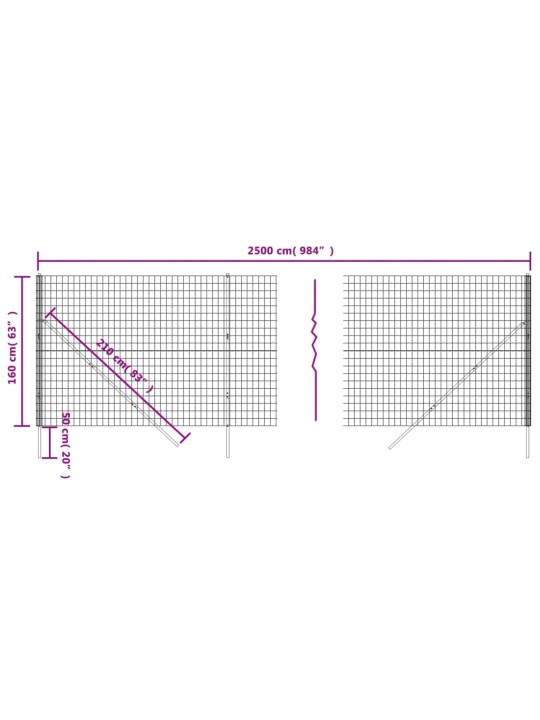 Drátěné pletivo zelené 1,6 x 25 m pozinkovaná ocel