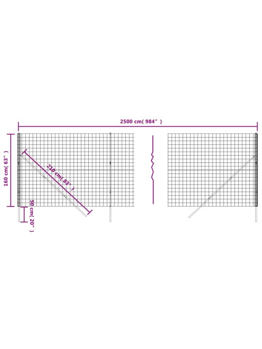 Drátěné pletivo zelené 1,6 x 25 m pozinkovaná ocel