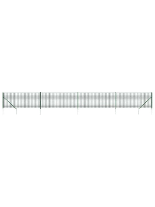 Drátěný plot s kotevními hroty zelený 0,8 x 10 m