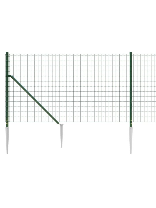 Drátěný plot s kotevními hroty zelený 0,8 x 10 m
