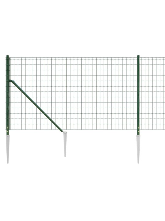 Drátěný plot s kotevními hroty zelený 1,1 x 10 m