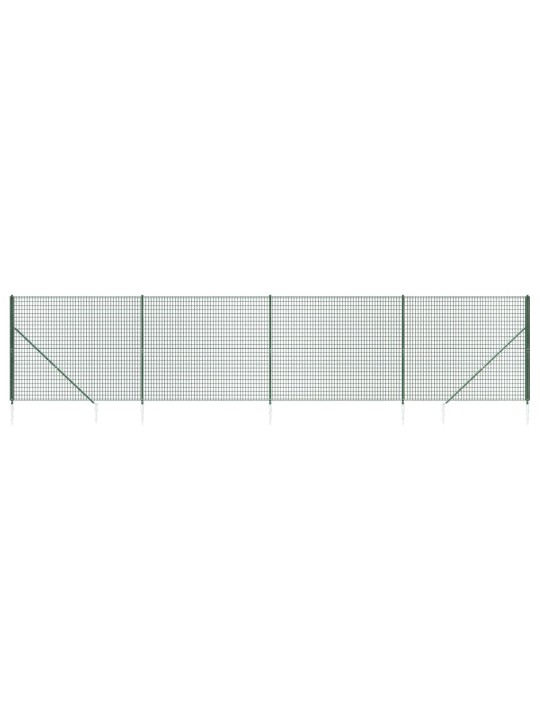 Drátěný plot s kotevními hroty zelený 1,4 x 10 m