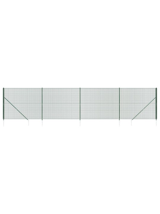 Drátěný plot s kotevními hroty zelený 1,8 x 10 m