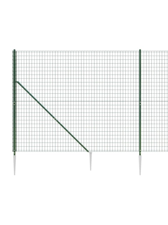 Drátěný plot s kotevními hroty zelený 1,6 x 25 m