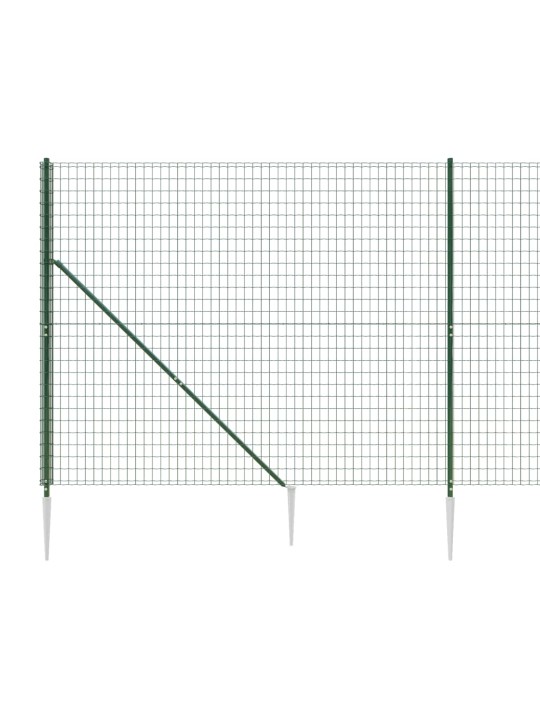 Drátěný plot s kotevními hroty zelený 1,8 x 25 m