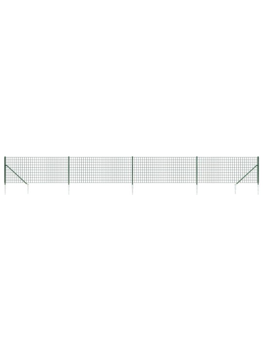 Drátěný plot s kotevními hroty zelený 0,8 x 10 m