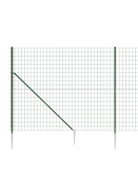 Drátěný plot s kotevními hroty zelený 1,4 x 10 m