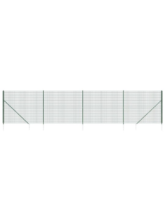 Drátěný plot s kotevními hroty zelený 1,6 x 10 m