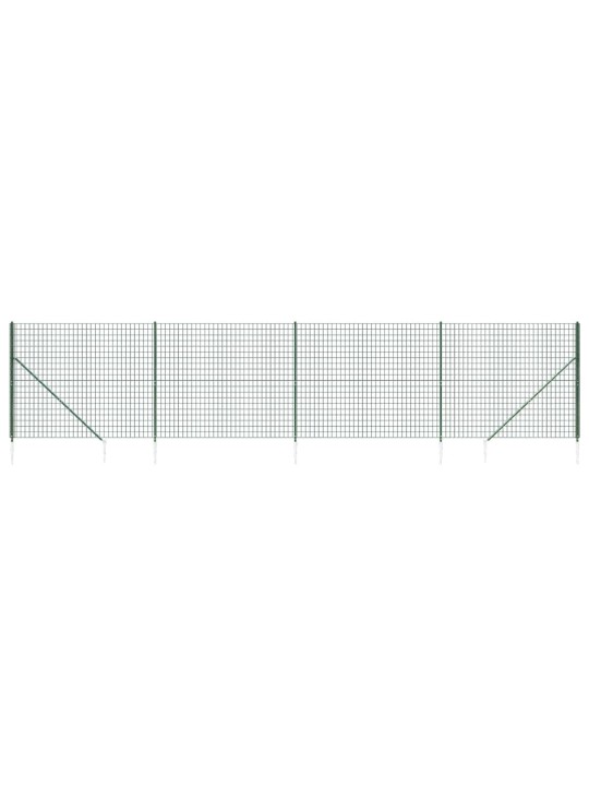 Drátěný plot s kotevními hroty zelený 1,8 x 10 m