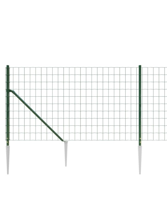 Drátěný plot s kotevními hroty zelený 0,8 x 25 m