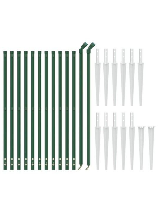 Drátěný plot s kotevními hroty zelený 1,1 x 25 m