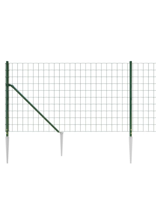 Drátěný plot s kotevními hroty zelený 1,1 x 25 m