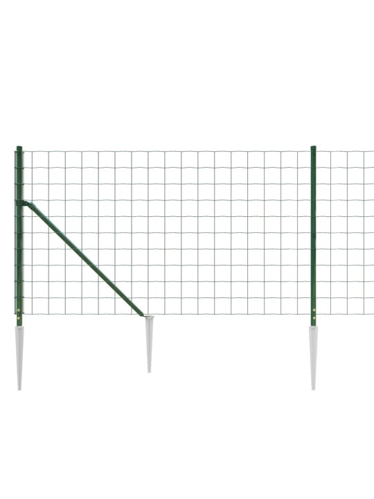 Drátěný plot s kotevními hroty zelený 1 x 10 m