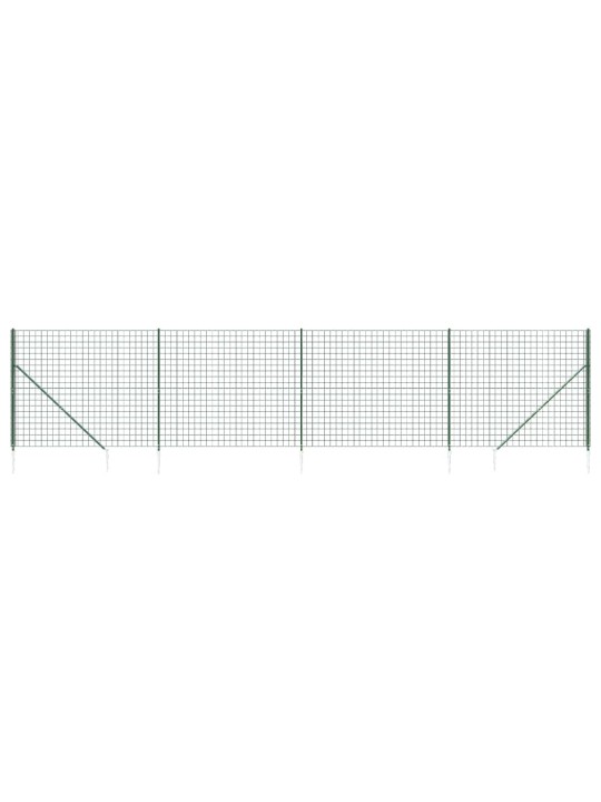 Drátěný plot s kotevními hroty zelený 1,6 x 10 m