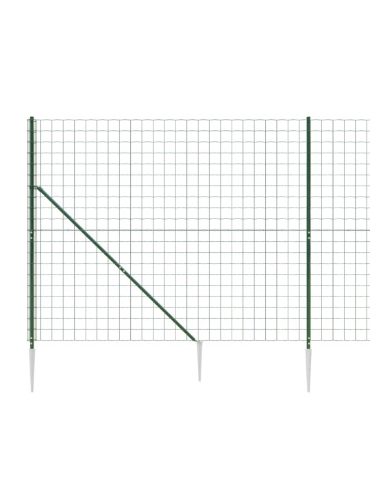 Drátěný plot s kotevními hroty zelený 1,8 x 10 m