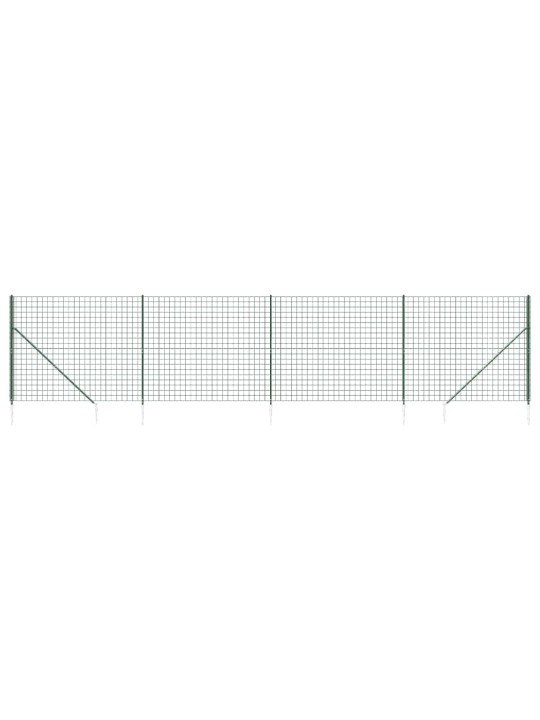 Drátěný plot s kotevními hroty zelený 2 x 10 m