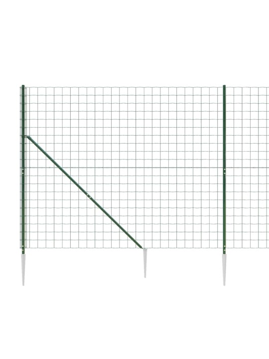 Drátěný plot s kotevními hroty zelený 2 x 10 m