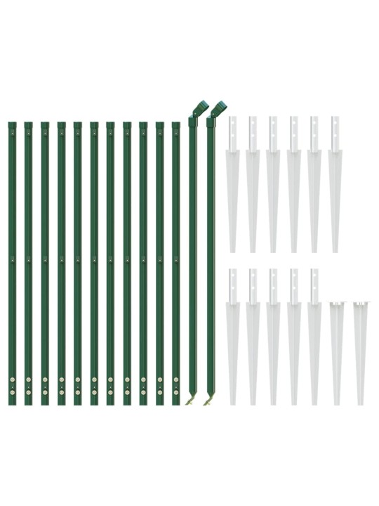Drátěný plot s kotevními hroty zelený 1,1 x 25 m