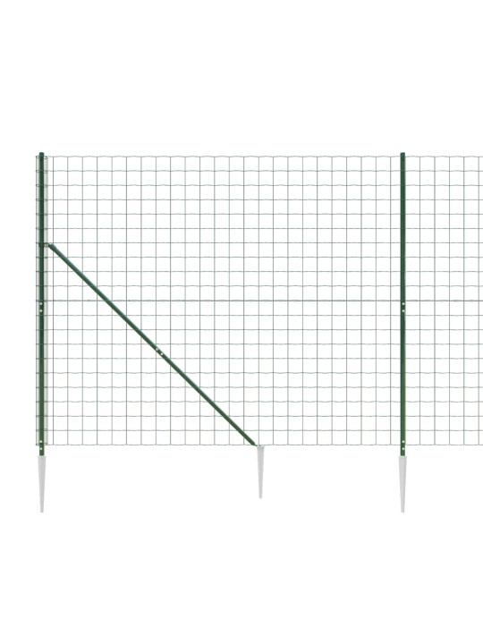 Drátěný plot s kotevními hroty zelený 1,6 x 25 m