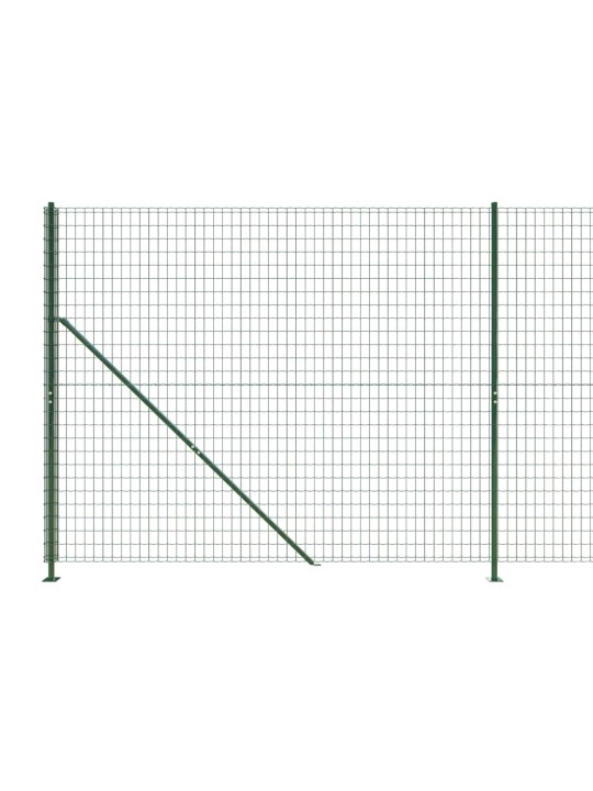 Drátěný plot s přírubami zelený 1,4 x 10 m