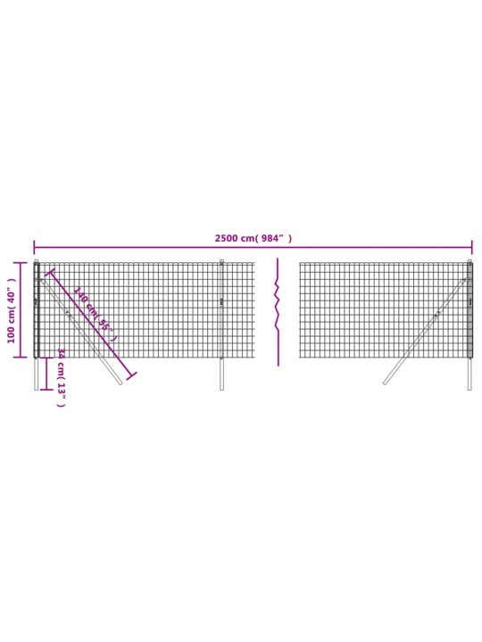 Drátěný plot antracitový 1 x 25 m pozinkovaná ocel