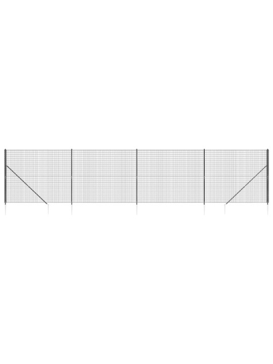 Drátěný plot s kotevními hroty antracitový 1,8 x 10 m