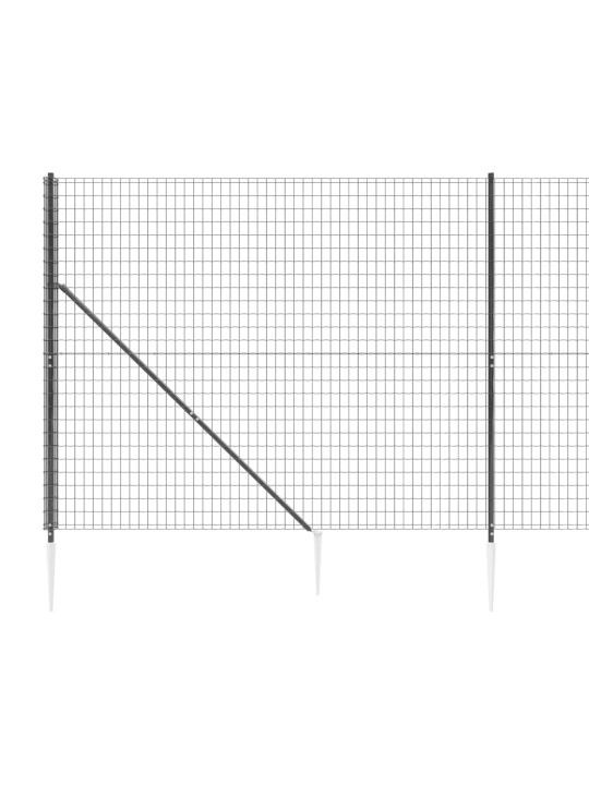 Drátěný plot s kotevními hroty antracitový 1,6 x 25 m