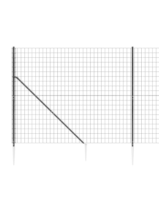 Drátěný plot s kotevními hroty antracitový 2,2 x 25 m