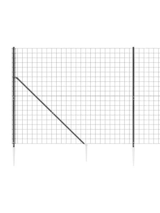 Drátěný plot s kotevními hroty antracitový 1,4 x 25 m