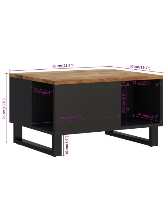 Konferenční stolek 60 x 50 x 35 cm masivní mangovníkové dřevo